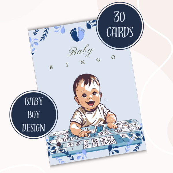 Baby Boy Bingo | Printable Baby Bingo Cards | Baby Shower Games
