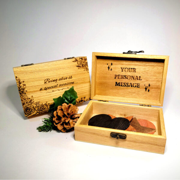 Engraved Wooden Box: Unique Handcrafted Gift for Special Occasions | Personalized Keepsake Box